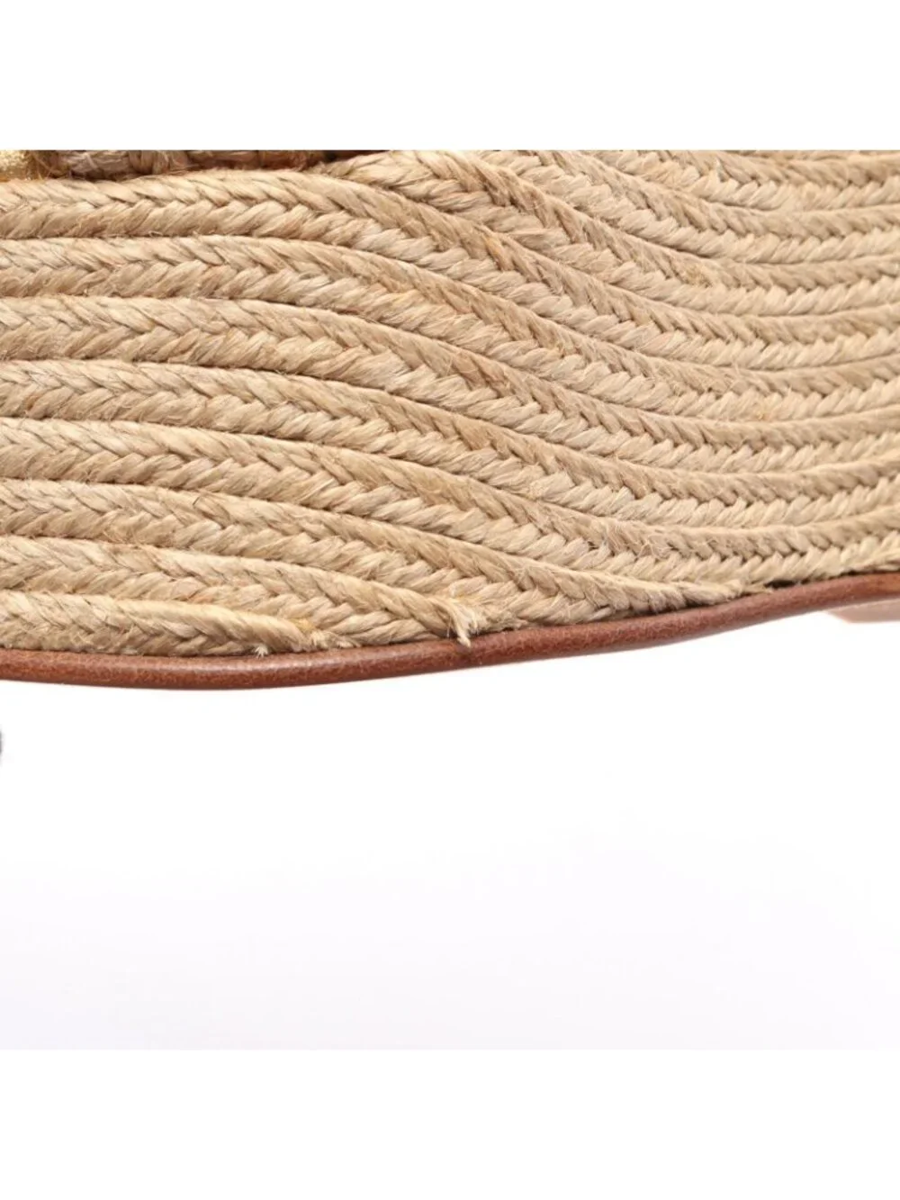 Gucci Sandals Carolina Bijou Wedge Sole Espadrilles Leather